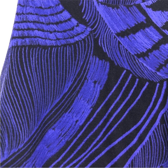 Athleta Santorini Blue black Leaf Print High Neck Dress Small Sleeveless casual - Picture 5 of 11